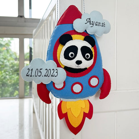 Panda in a Space Rocket - Wall Hanging